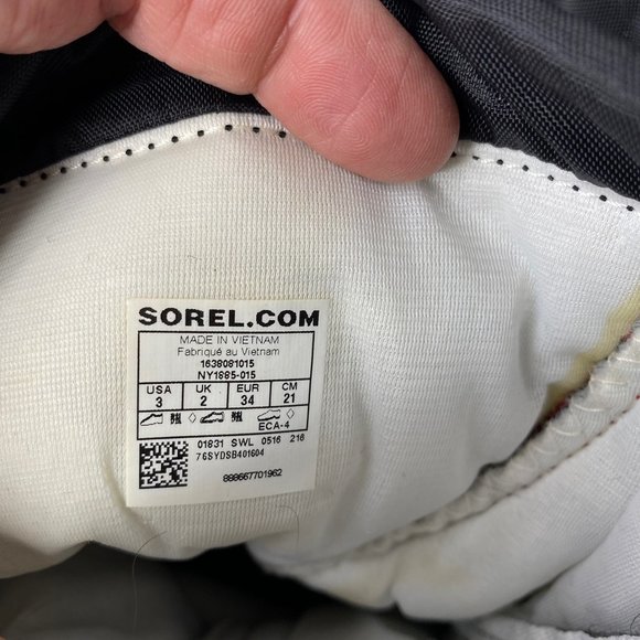 Sorel Unisex Children's Snow Boots Black & Red Size 3 - Picture 10 of 12